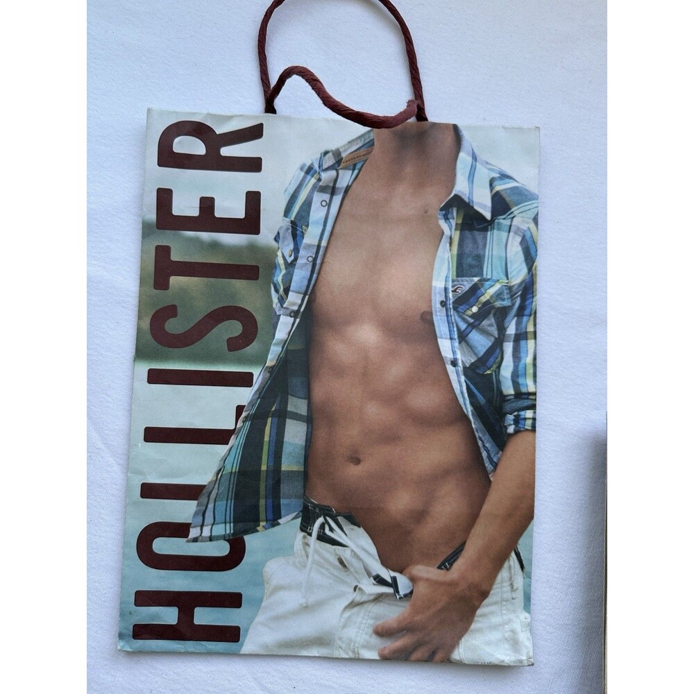 Vintage *Hollister* Paper Shopping Bag - Male Model - 12"x9” Y2K 2000’s